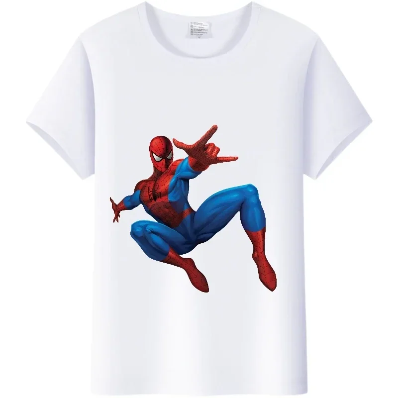 thumbnail image 1 of Camisetas Kawaii de estilo Harajuku para niños, camisetas de algodón con estampado de dibujos animados de Marvel, Spider-Man, amigos, camisetas blancas grunge para niñas, 1 of 5