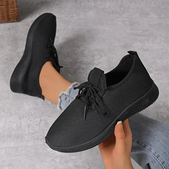 2025 عصرية ومريحة سميكة سوليد أحذية نسائية عادية ربيع الخريف بلون تنفس جولة تو أحذية رياضية 4