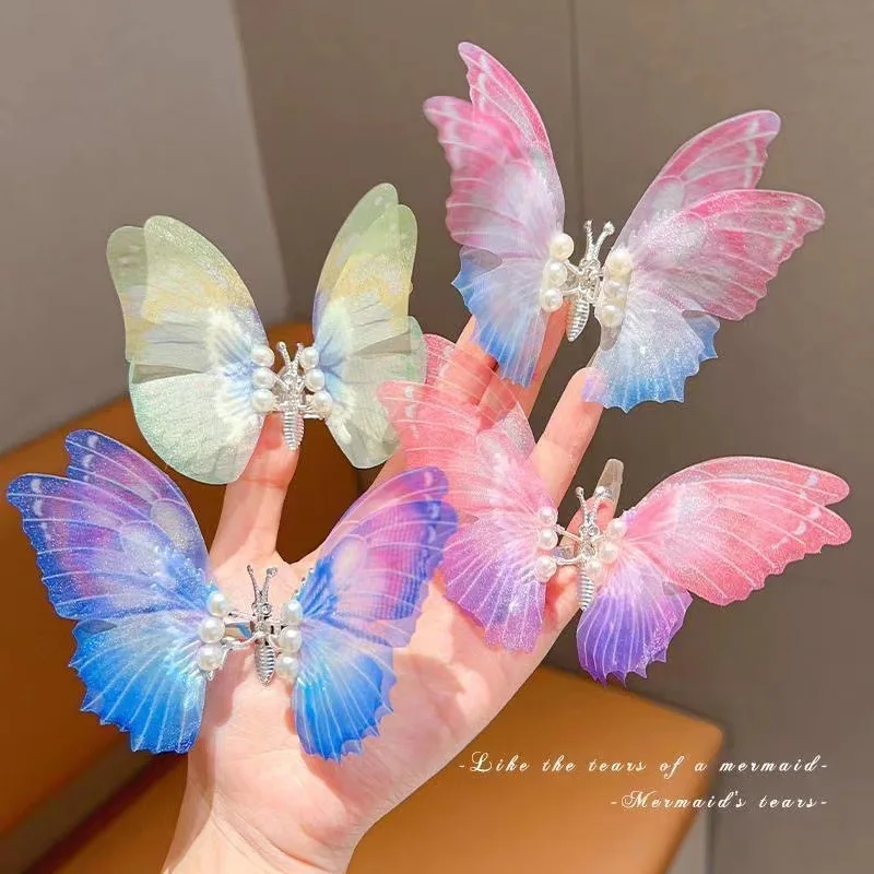 

Gllitter Moving Wings Pearl Butterfly Hair Clip for Girls Sweet Decorate Hairpin Kids Lovely Hairgrip Barrettes Hair Accessories