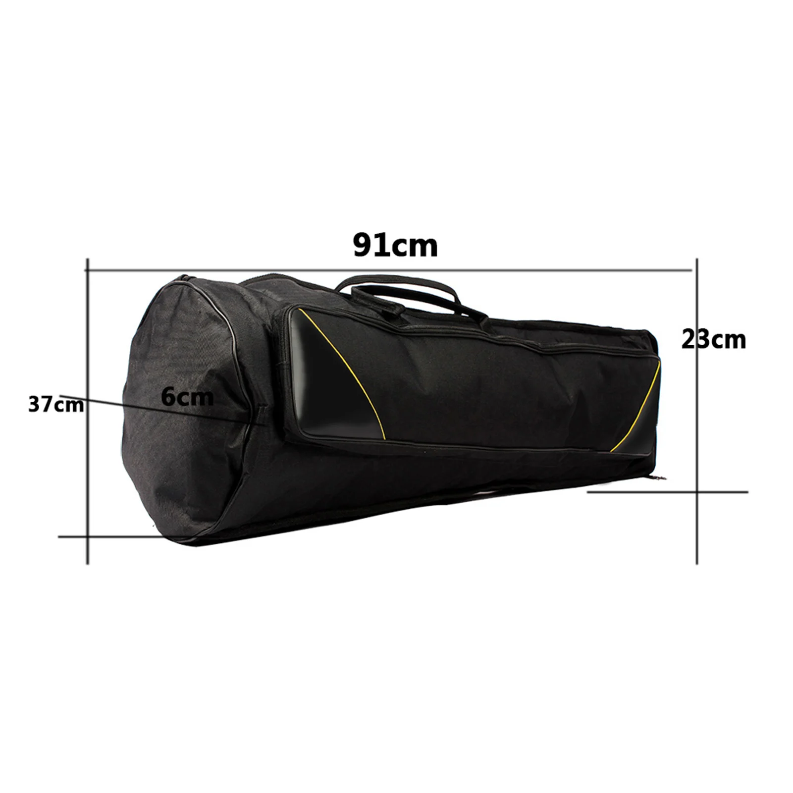 600D Water-resistant Trombone Gig Bag Oxford Cloth Backpack Adjustable Shoulder Straps Pocket 5mm Cotton Padded for Alto/Tenor