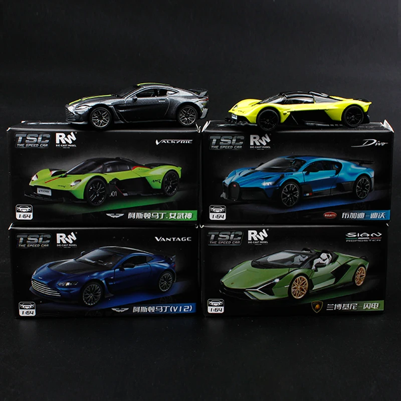 TSC1:64 Alloy Car Model Aston Martin Bugatti Simulation Children's Toy Decoration Collectible Item Non-Radio Controlled Vehicle