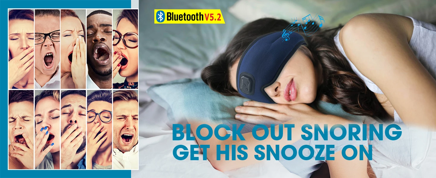 Noise cancelling sleep headphone Bluetooth Silk Sleeping Eye Mask Auto Shut Off  Sleep Mask Eye Covers