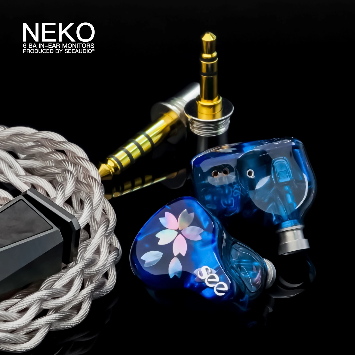 Мониторы-вкладыши SeeAudio Neko 6BA, 6 сбалансированных арматурных драйверов, IEMs с посеребрением EA CADMUS OCC, 2-контактный кабель 0,78, 3,5 мм + 4,4 мм