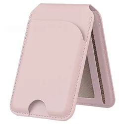 Lightweight Leather Magnetic Wallet Phone Stand with Card Holder (Pink)