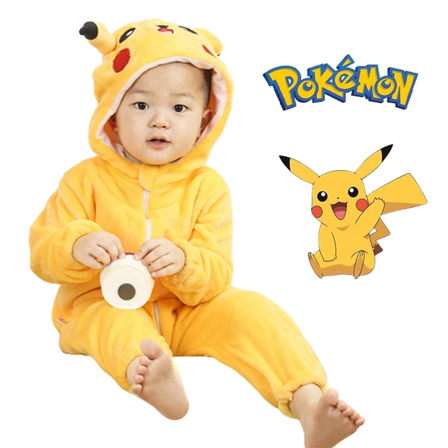 Pyjama Combinaison de Nuit Onesie Pikachu pour Enfants - Jaune - Flanelle