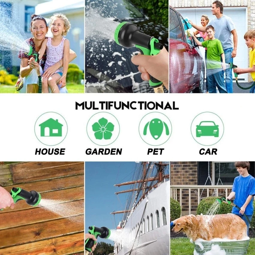 Garden Water Hose Expandable Magic Water Pipes Double Metal Connector Pvc Reel for Garden Farm Irrigation Car Wash