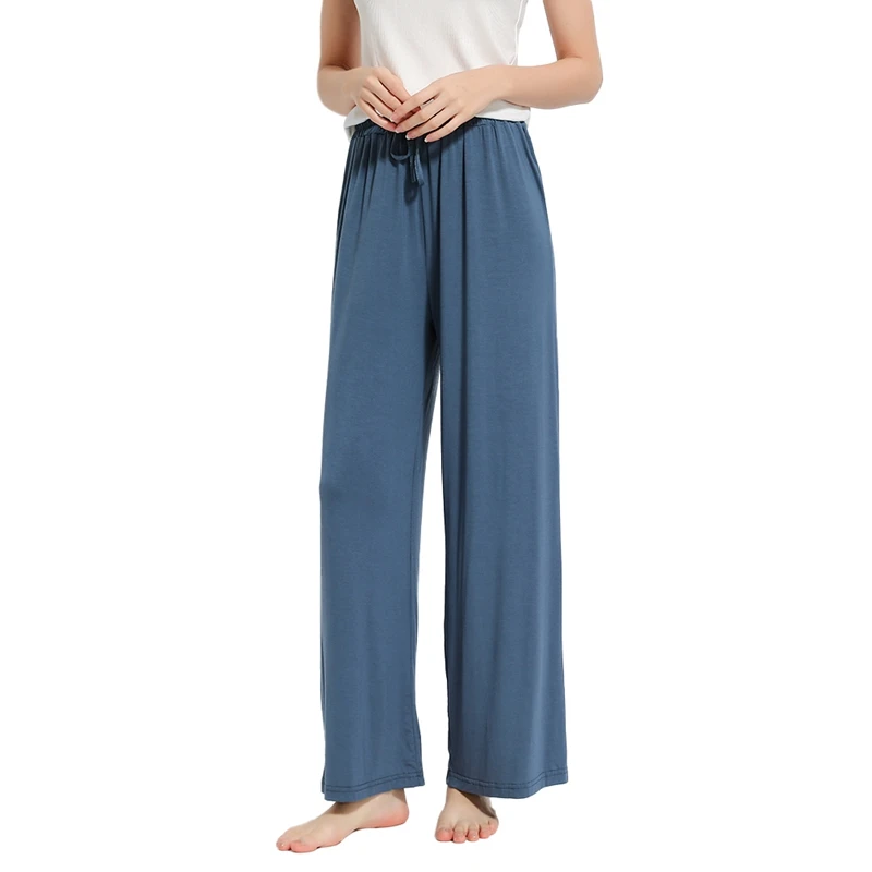 

New Modal Straight Trousers High Waist Women Casual Loose Wid Leg Pants Cool Drape Pants