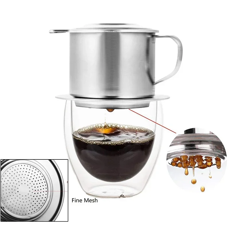 Vietnamese Coffee Filter Stainless Steel Vietnamese Style Coffee Dripper Maker Pot Infuse Cup Portable Drip Filter coffee pot espresso coffee maker pour over coffee maker french press coffee press coffee press espresso maker iced coffee maker coffee maker coffee server
