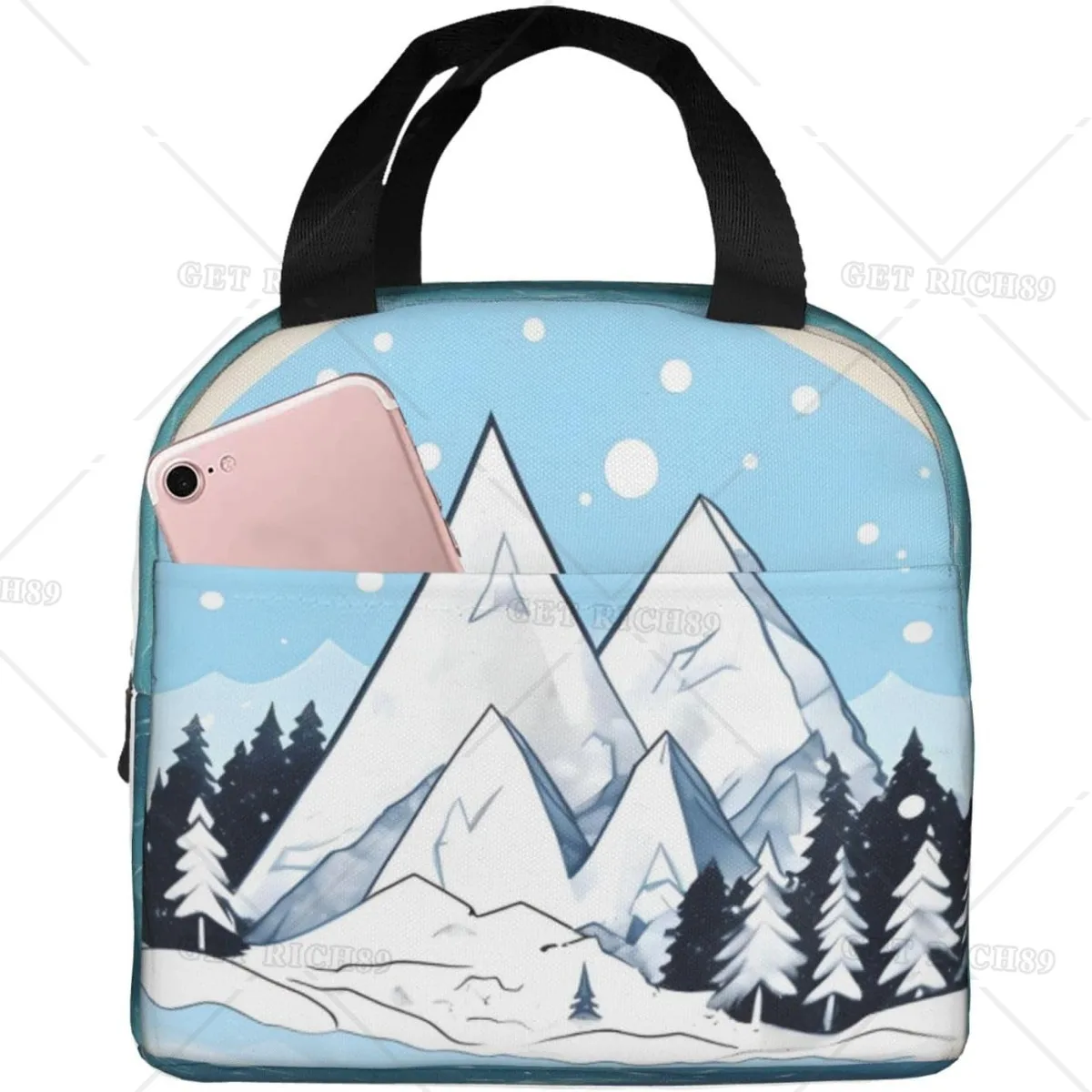 

The Deep Blue Sea Portable Insulated Lunch Bag for Women Men High-Density Oxford Cloth and Aluminum Foil Made Lunch Box for Work