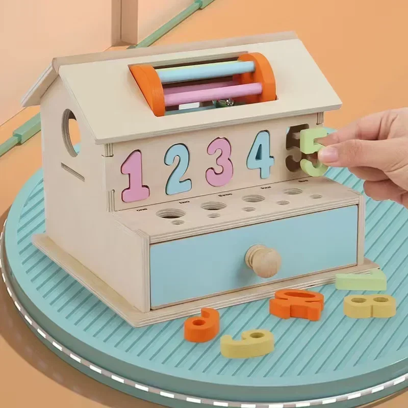 New Shape Matching Puzzle Box Sensory Board Color Sensory Toy 1 2 3 Years Old Farm Animal Toys Wooden Sorting And Stacking Toys