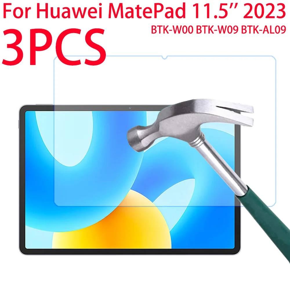 

3 Pieces Scratch Proof Tempered Glass Screen Protector For Huawei MatePad 11.5 inch 2023 Tablet Protective Film BTK-W00 BTK-W09