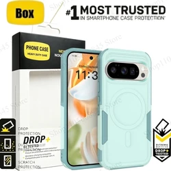 Rugged Shockproof Magnetic Case - Dual - Layer with Wireless Charging Compatibility - Google Pixel 11 (Light green)
