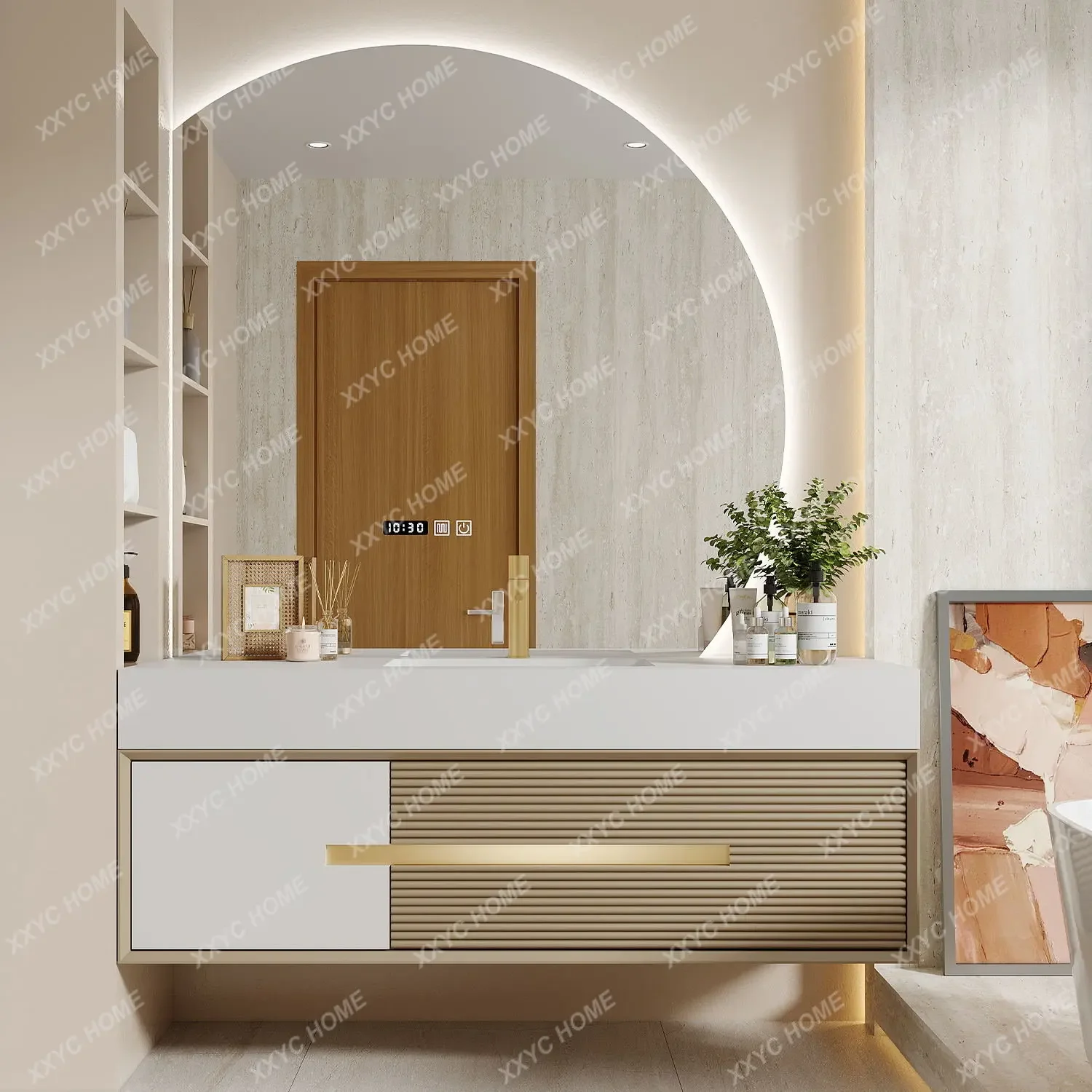 Bathroom Cabinet Combination Simple Smart Cabinet French Cream Style Washstand Wash Basin Combination
