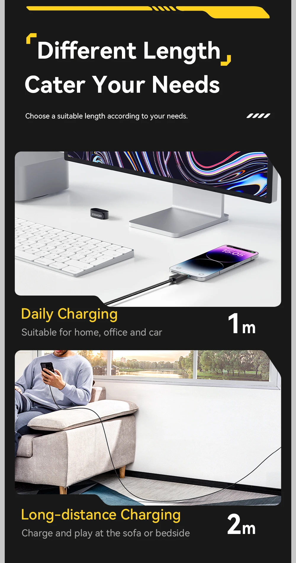 240W Super Fast Charge Type-C Cable 100W Fast Charging Stainless Stee Data Wire