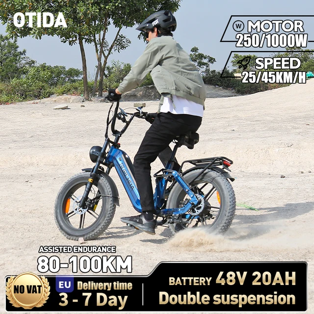 Vélo électrique BURCHDA NEW AZ20 1000W45KM/H 20 pouces, batterie lithium 48V20AH, Ebike 4.0 Fatbike pour adultes 1