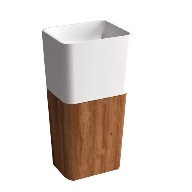 อ่างล้างหน้าแบบตั้งพื้นทำจากคอเรียน รุ่น RS38478C สีวอลนัทธรรมชาติและโอ๊คเข้มด้าน 1