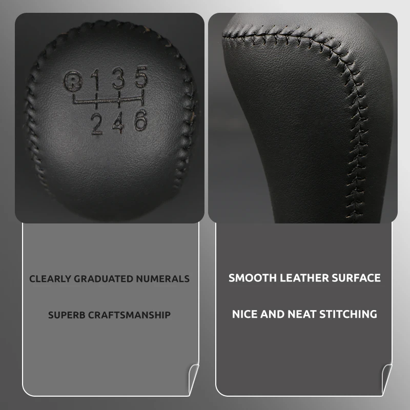 Schaltknauf 6 Gang Für Toyota Prado 120/150 - Schwarzes Leder Für Stylisches Interieur