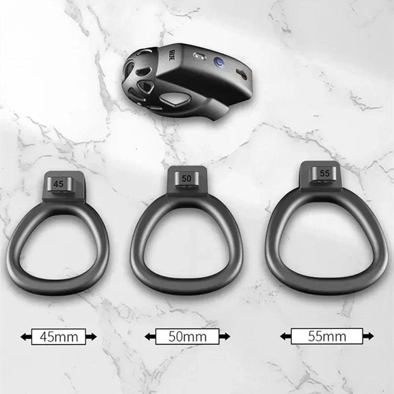 Penis Cage Electric Shock Chastity Lock Conditioning Restriction Abstinence Toys Cock Cage for Men Gay with 3 Active Rings Gay