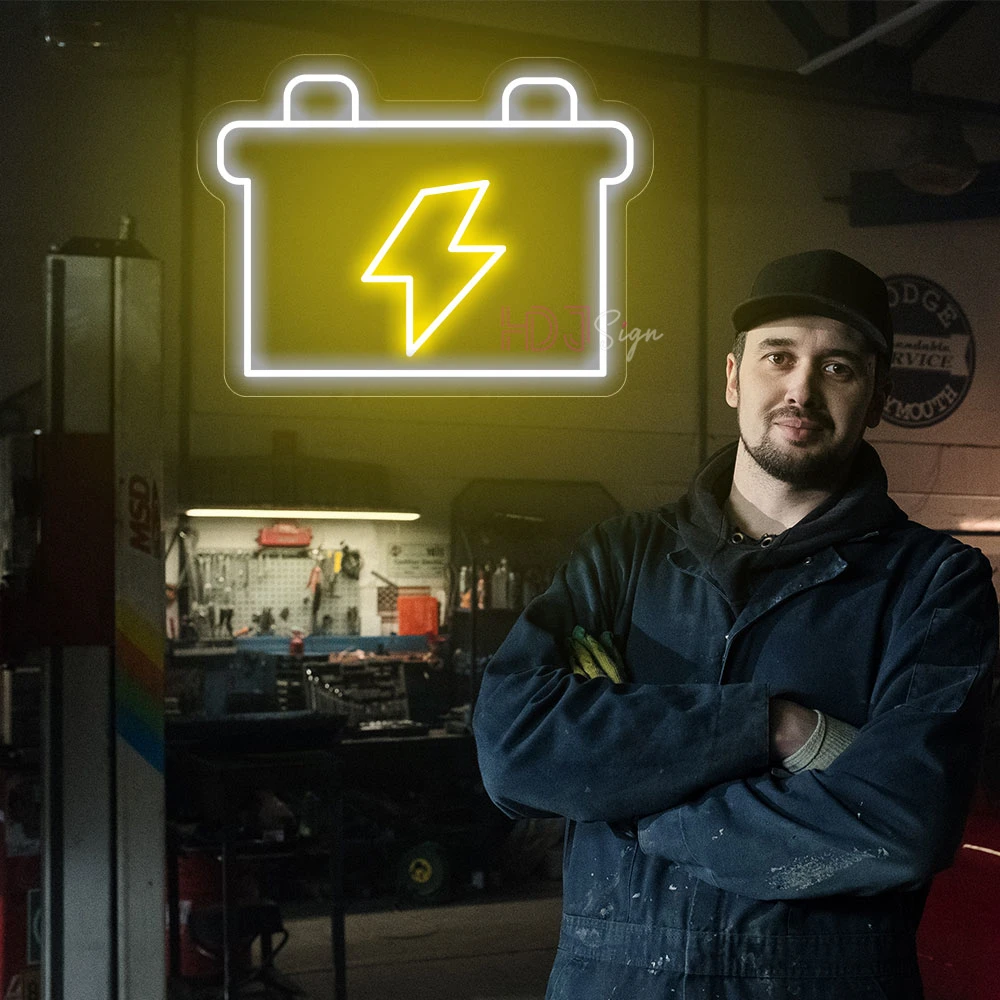 StorageBatteryLEDNeonSignsLightAutoPartsStoreNeonLEDSignCar