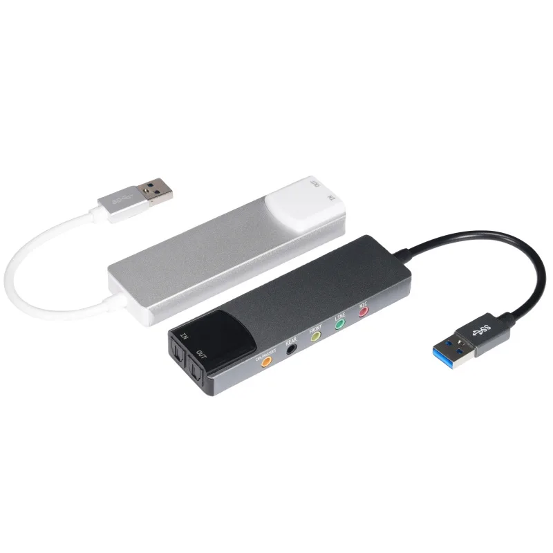 전문가용 USB 외장 사운드 카드 5.1 채널 SPDIF 오디오 어댑터 (PC 노트북용 USB 사운드 인터페이스 외장 사운드 카드)