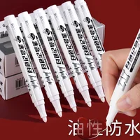 10/1pcs White Marker Pen Waterproof Oil Proof for Plastics Paper Signature Cardboard , Tires, Painting Metal Logistics, Factory 1