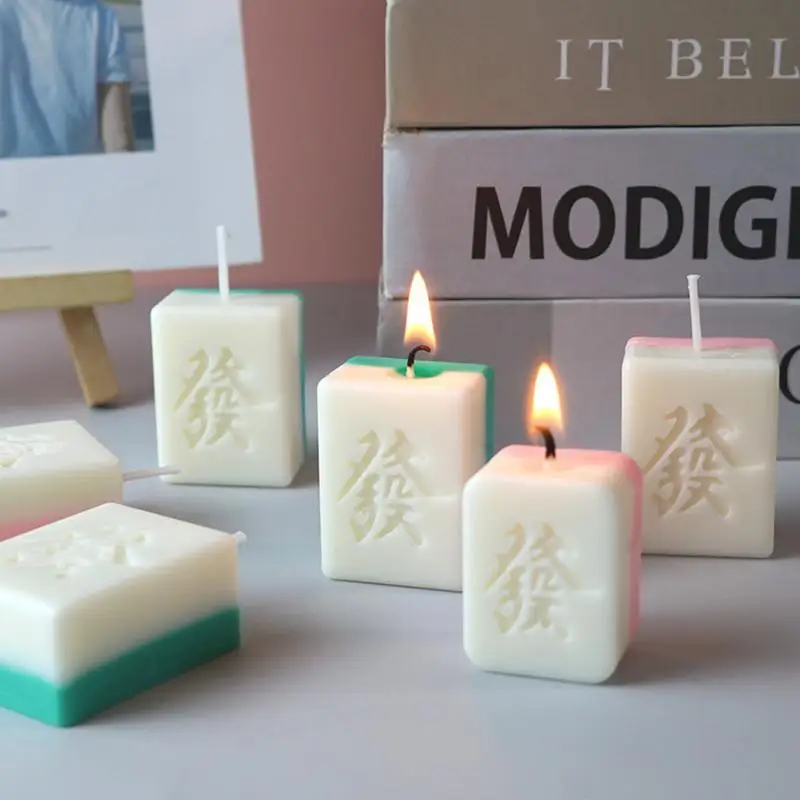 Mahjong Silicone Mold 3D Mahjong Christmas Candle Molds Silicone Shapes For  Candle Making DIY Art Crafts Kit Home Supplies