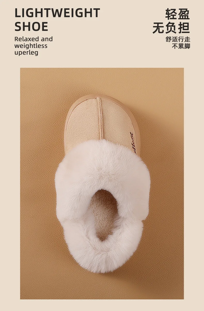 Shevalues Winter-Flauschige Hausschuhe für Damen, dicker Boden, rutschfest, warm, für den Innenbereich, pelzig, gemütlich, für den Außenbereich, Damen-Hausschuhe – Detail 6