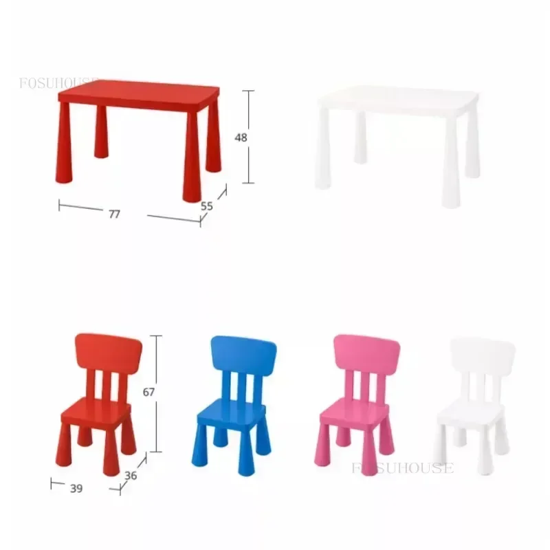 Colorful Plastic Children's Table Early Education Study Desks Building Block Tables Children's Furniture Desk and Stool Set B