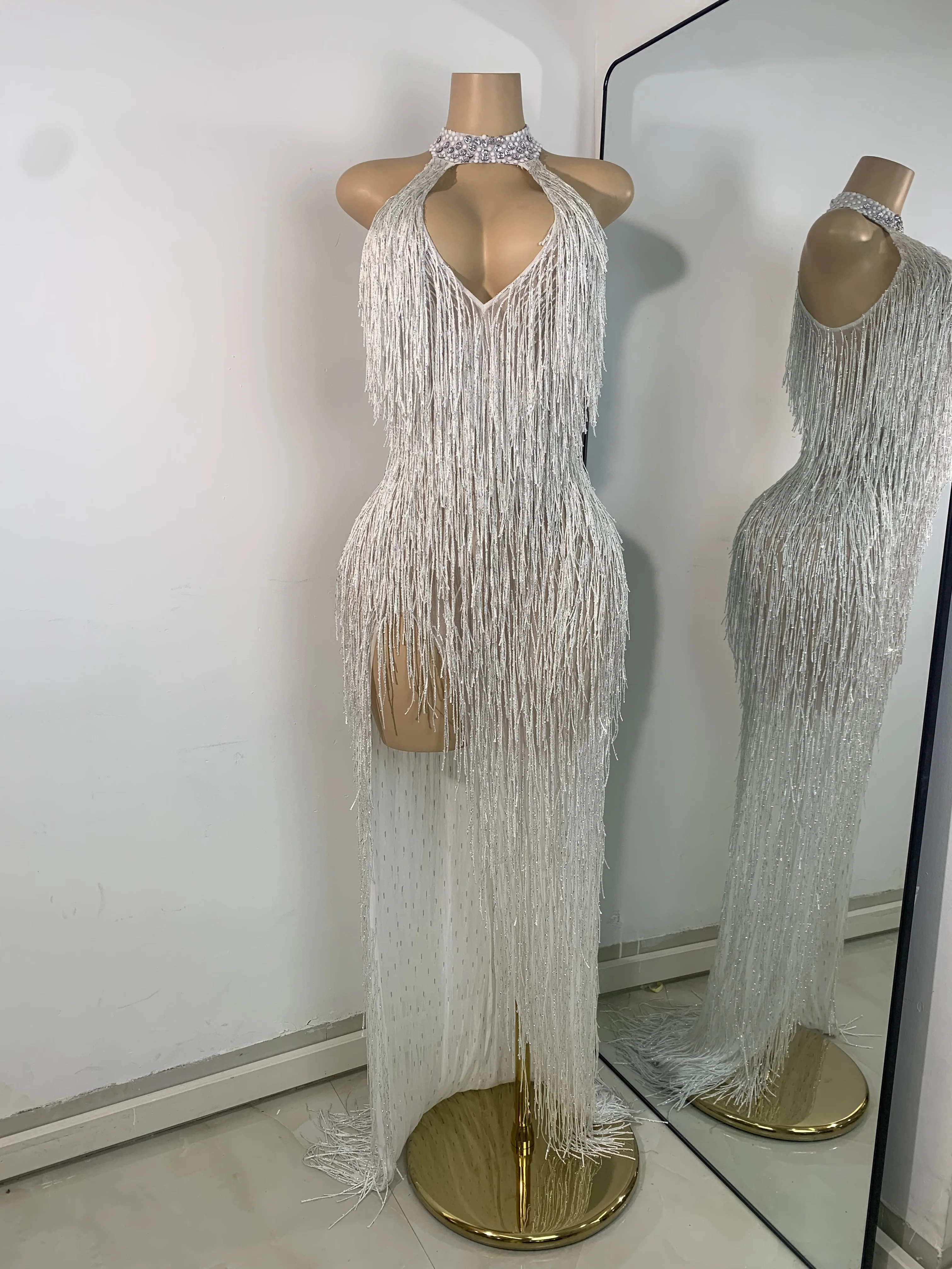 open lace back dress White Maxi Satin Dress Slim Backless Cowl Neck Cami Straps Cocktail Party Dress JE9 Blue / S main image 0