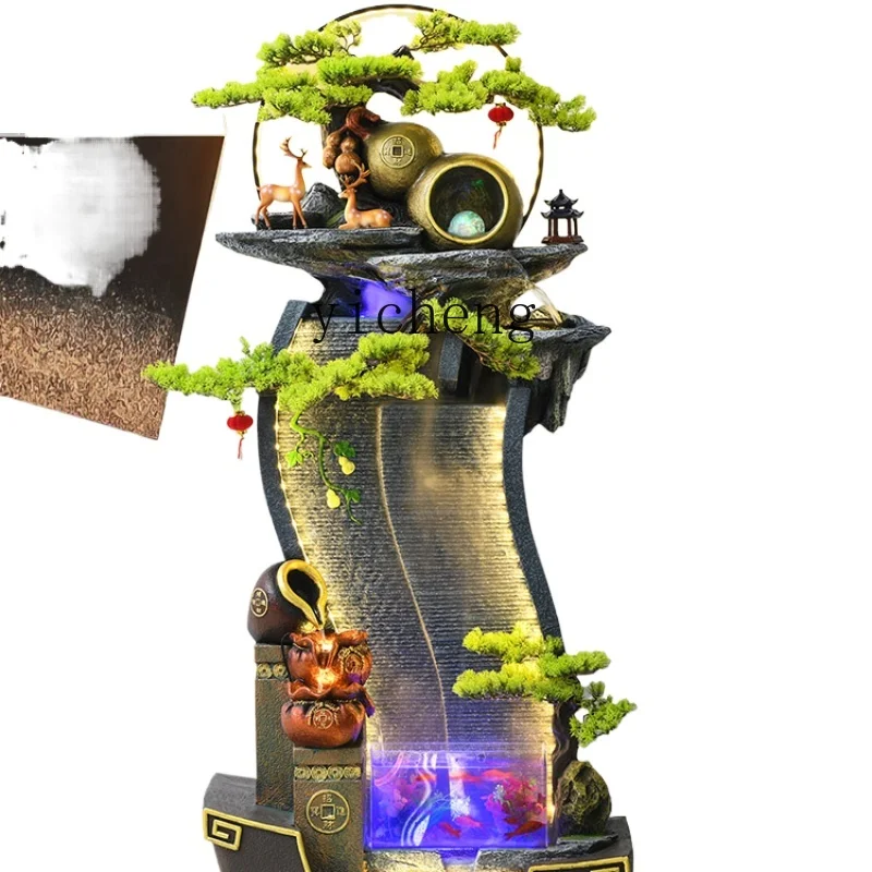 

ZK Rockery Floor Flowing Water Ornaments Circulating Water Office Fortune Fengshui Wheel Decoration