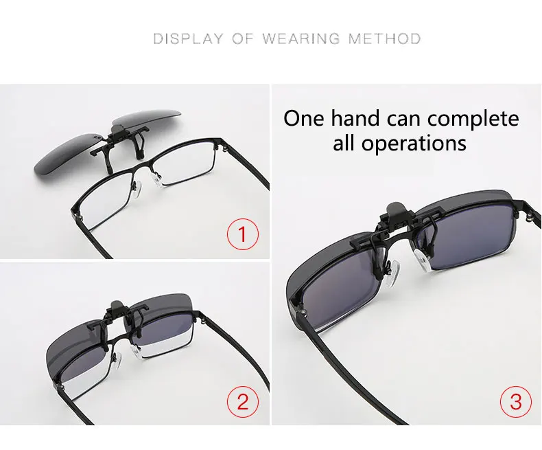 Polarisierte Sonnenbrille Clips Gläser Clip Fahren Nachtsicht Brillen Outdoor Shades High Definition Sonnenbrille Clips UV400 – Detail 11