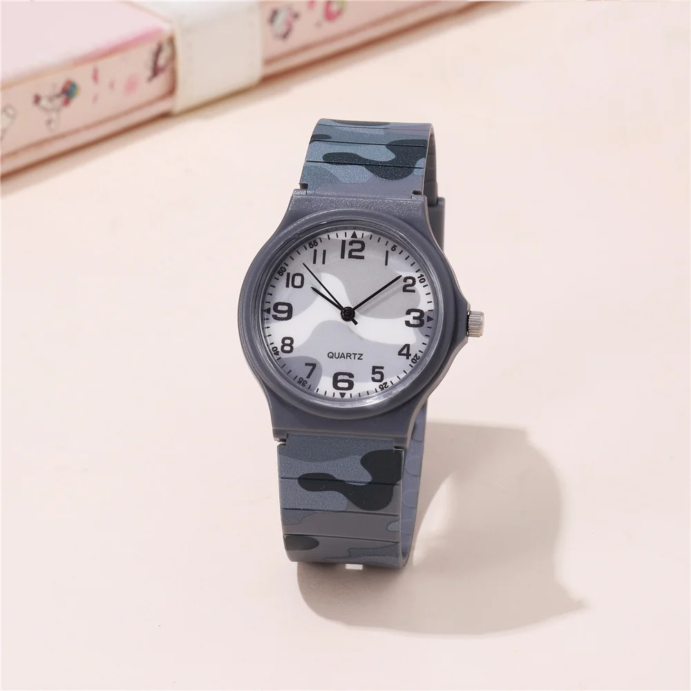 fashion camouflage band quartz boys and girls students wrist watch 3
