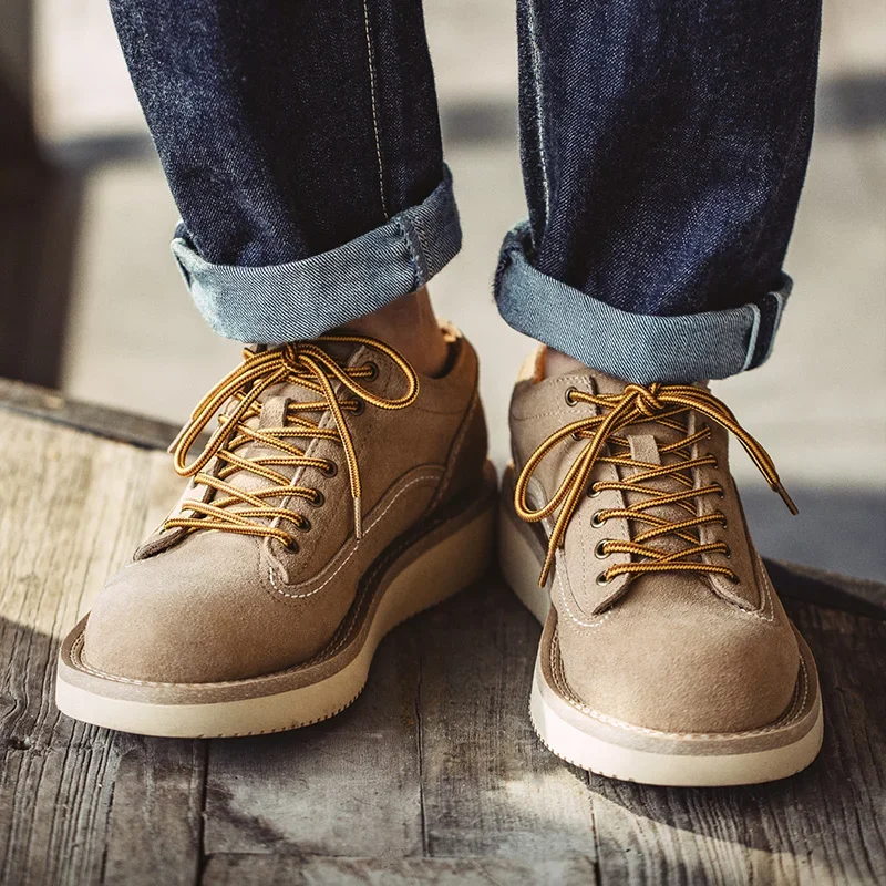 Autumn Winter Shoes Men&rsquo;s Work Ankle Boot Casual Shoes Outdoor Male's Sneakers Vintage Cow-Suede Leather Short Boots leather shoes