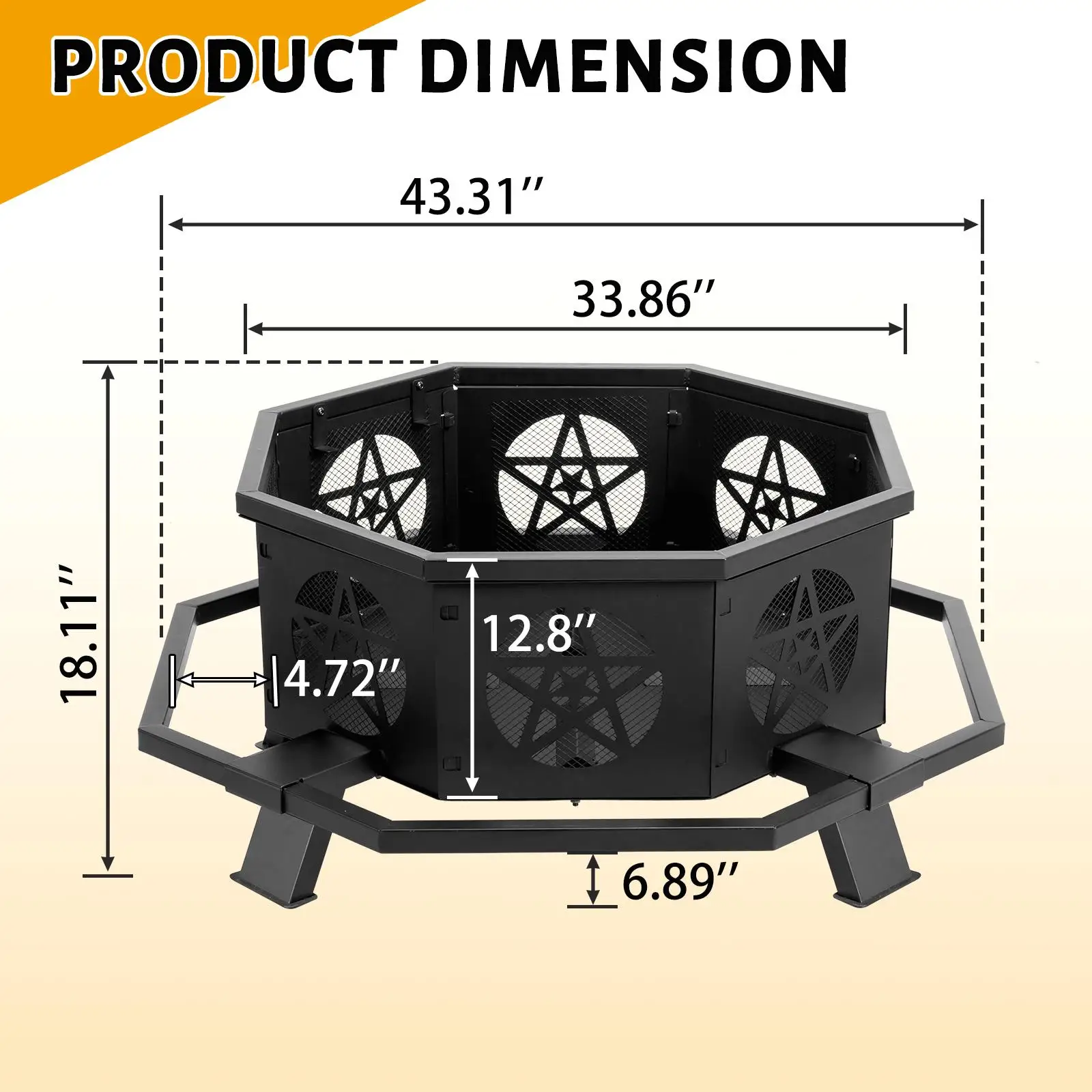 43-Inch Outdoor Fire Pit Perfect for Backyard Gatherings & Cozy Evenings