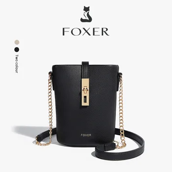 FOXER Brand Chic Mini Cellphone Bag Women's Shoulder Bag PU Leather Fashion Girl's Travel Small Crossbody Bag Purse