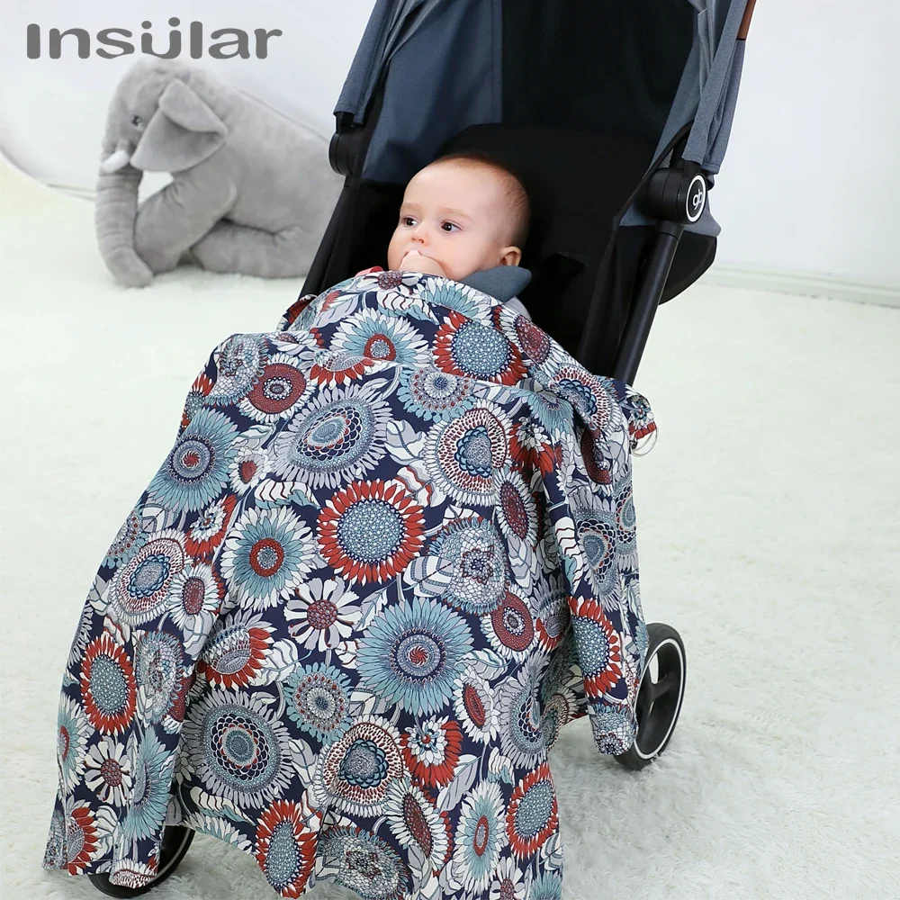 Insular Mother Outing Breastfeeding Towel Cotton Baby Feeding Nursing Covers Printed Anti-glare Nursing Cloth 100cm*70cm