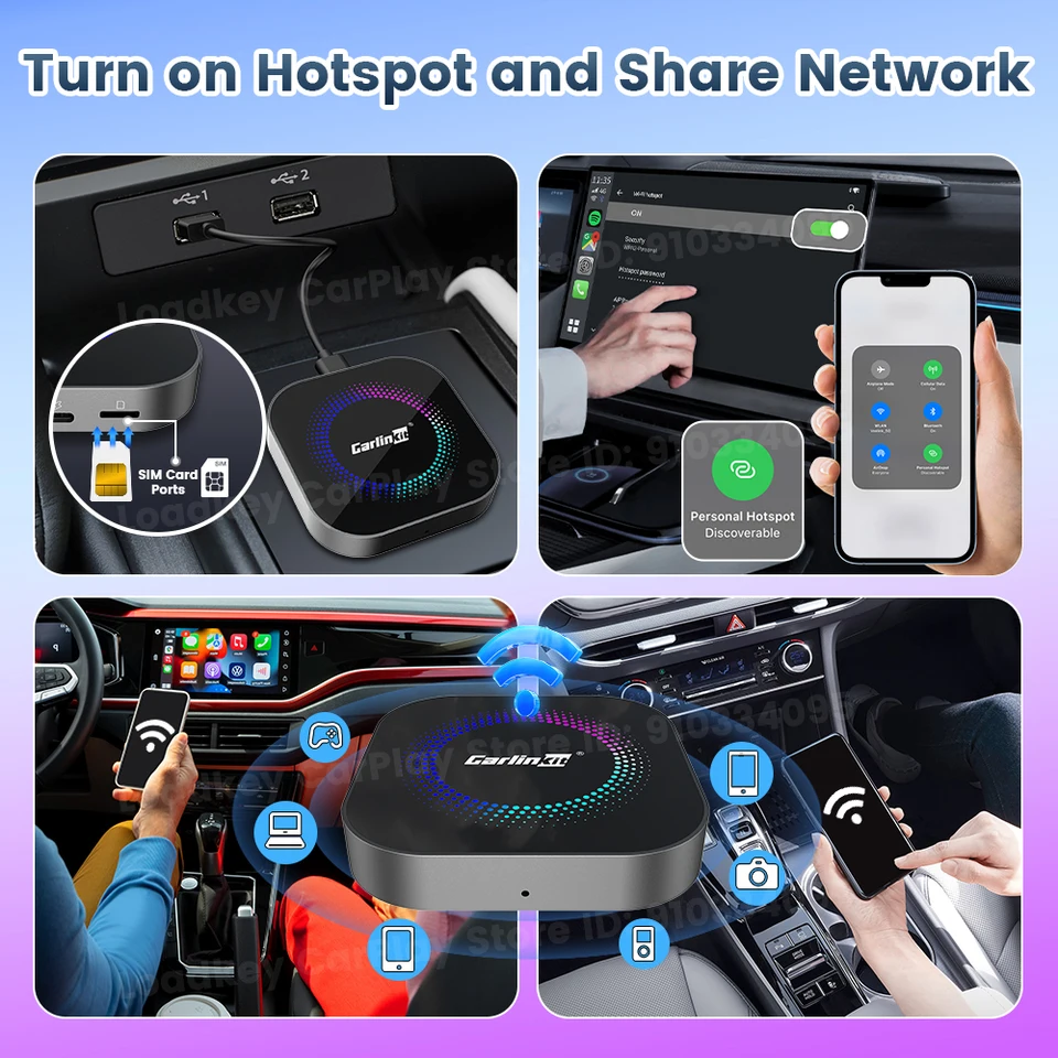 CarlinKit Android 13 SM6225 CarPlay Ai Box S2F Ambient 8-Cores