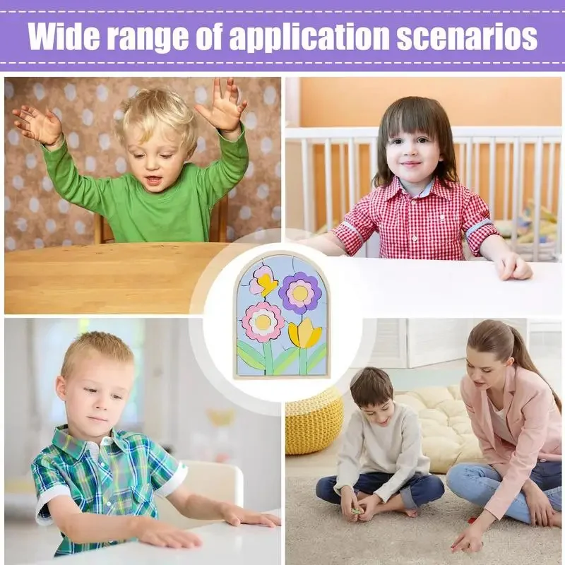 Montessori Wooden Rainbow Blocks Puzzle Rainbow Irregular Shape Color Cognitive Educational Toys for Baby Boys Girls Gift 5
