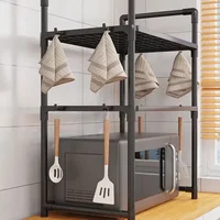 Support de rangement pour four à micro-ondes, organisateur de vaisselle pour ustensiles de cuisine de comptoir peu encombrant, étagère en plastique pour accessoires de cuisine 1 pièce 4