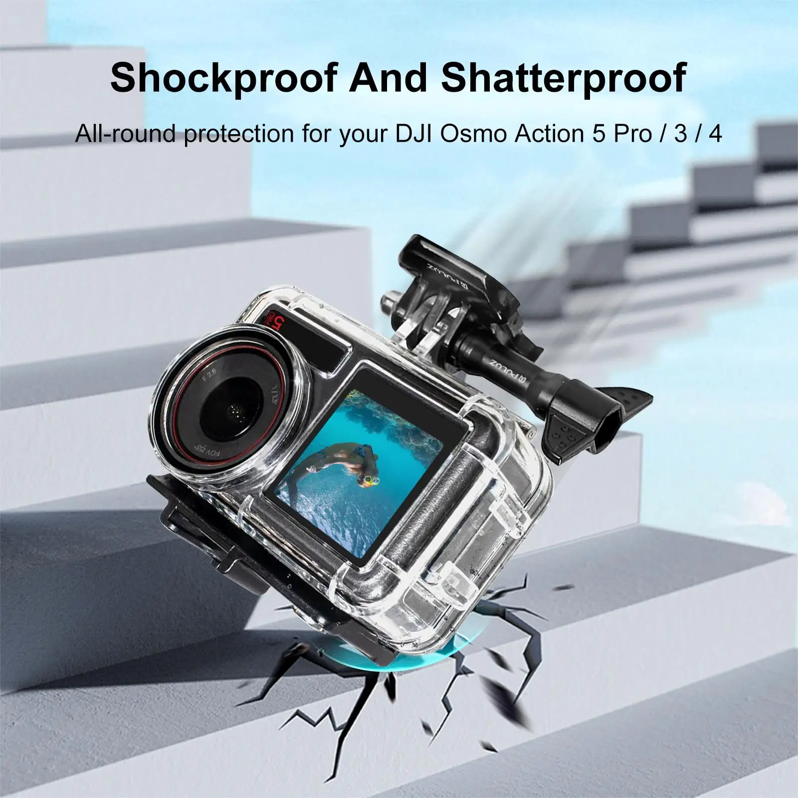 Enhanced Waterproof Diving Case for Action Cameras - Ultimate Protective Housing for Underwater Adventure