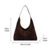 2968-ec004c.jpg Suede Shoulder Bag - Large Zippered Hobo - Commuter & Travel Tote