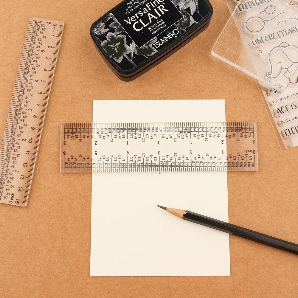 6" Or 12"Clear Acrylic Rulers Zero-Centering Ruler For No More Counting Tick Marks Cardmaking Crafting Perfect travel size Tools