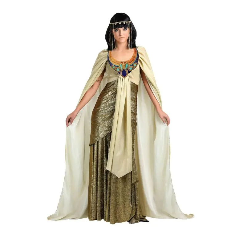 

HalloweenCarnival Party Halloween Egyptian Cleopatra Costume Women Adult Egypt Queen Cosplay Costumes Sexy Golden Fancy Dress