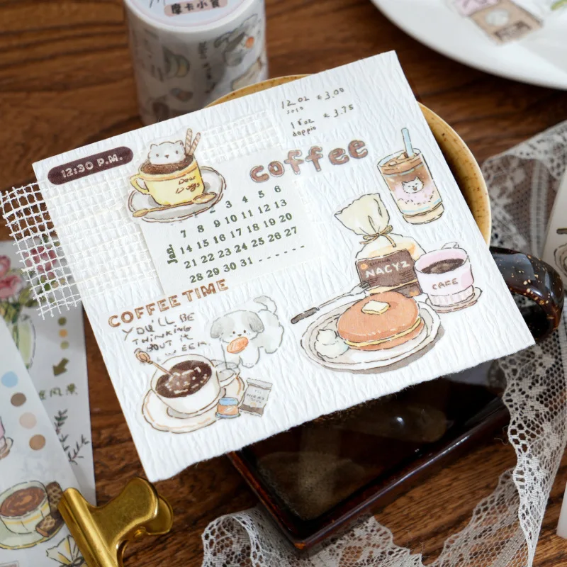 트와일라잇 문화창의 미니 라이트 라이프 시리즈 특수 오일 다이커팅 테이프 귀여운 데일리 홈용 핸드페인팅 다용도 테이프