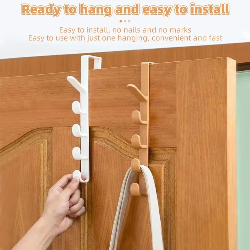 1/2/3Pcs Door Hanger Clothes Hanging Rack Over The Door Plastic Home Storage Organization Hooks Purse Holder for Bags Rails