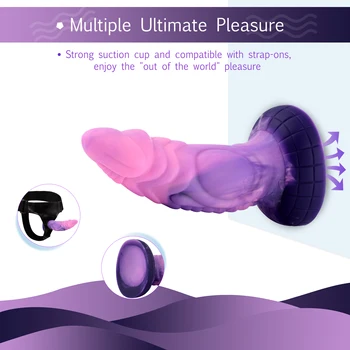 Hismith The dream sky Monster series suction cup Silicone material Dildo， Beginner dildo with Strong suction cup，Small size 6