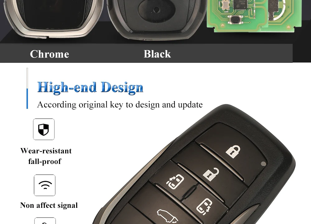 Keyforkess Xhorse XM38 Smart Key XSTO20EN FEN T.T 5 pulsante per Toyota 4D 8A 4A TOY-T telecomando universale Smart keyless Card -