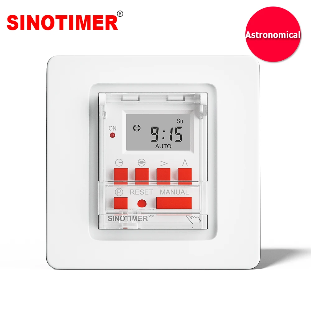천문 타이머 스위치, 위도 및 경도의 일출 및 일몰 자동 계산용, TM915T 85-265VAC, 30A