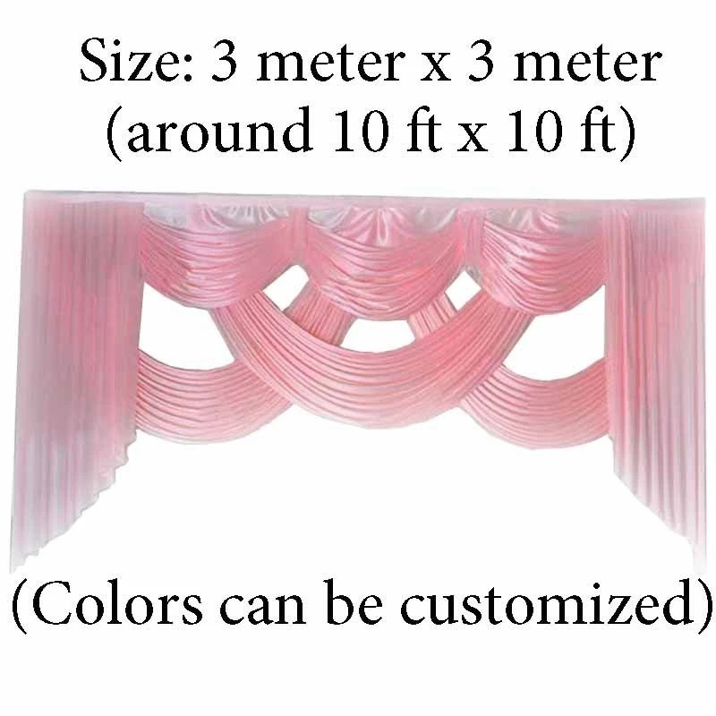 

Pink Color 20ft Long Ice Silk Backdrop Swag Drape Valance For Stage Background Backdrops Decoration