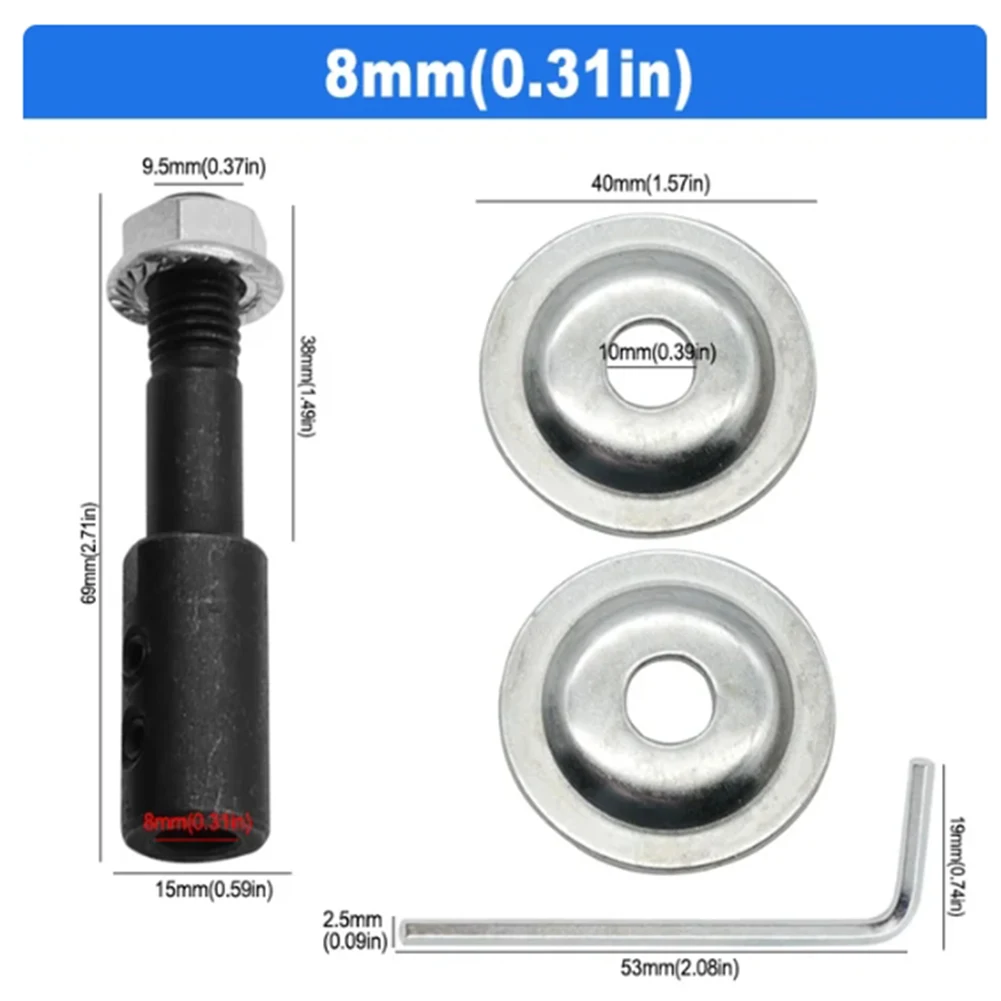 

1 Set Spindle Adapter For Grinding Polishing 5mm/6mm/8mm/10mm/12mm/14mm/16mm Shaft Motor Bench Grinder Power Tool Accessories